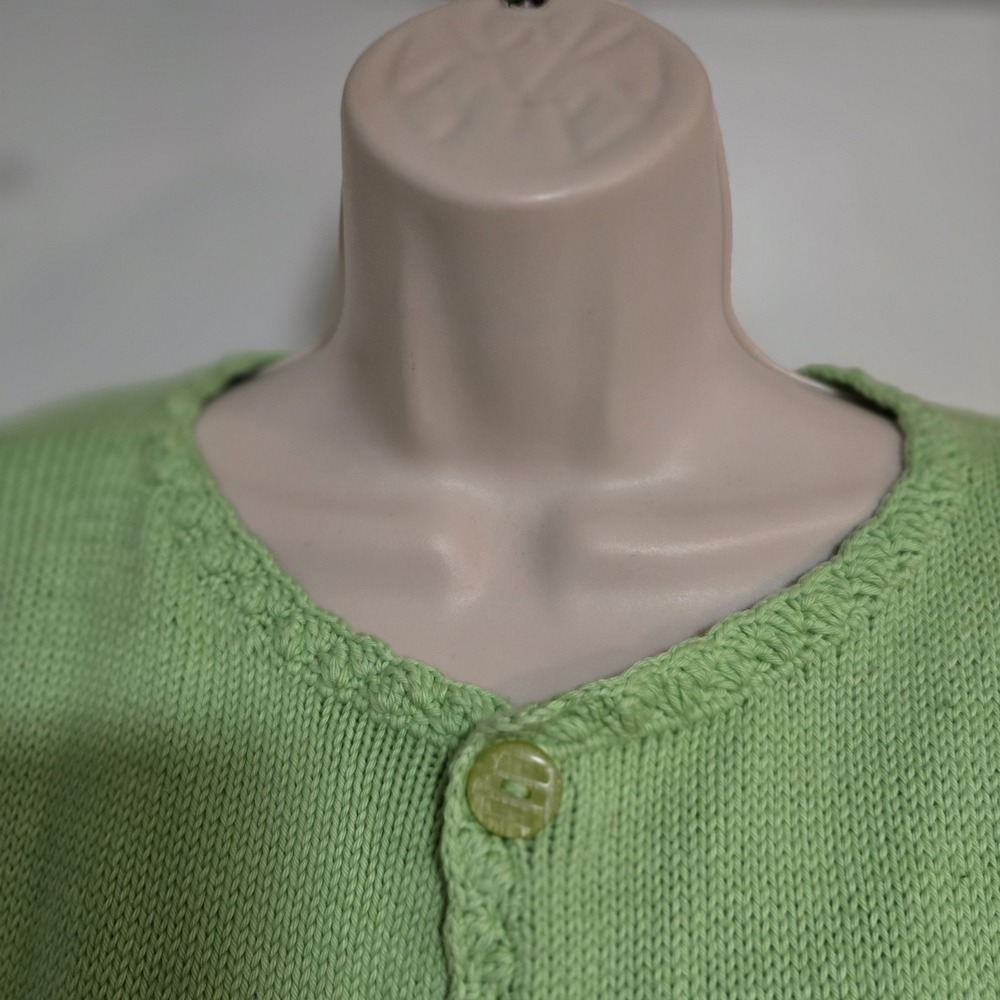 Vintage‎ 90s Rey Wear Size S Green Flamingo Hand Knit Cardigan - Picture 4 of 7